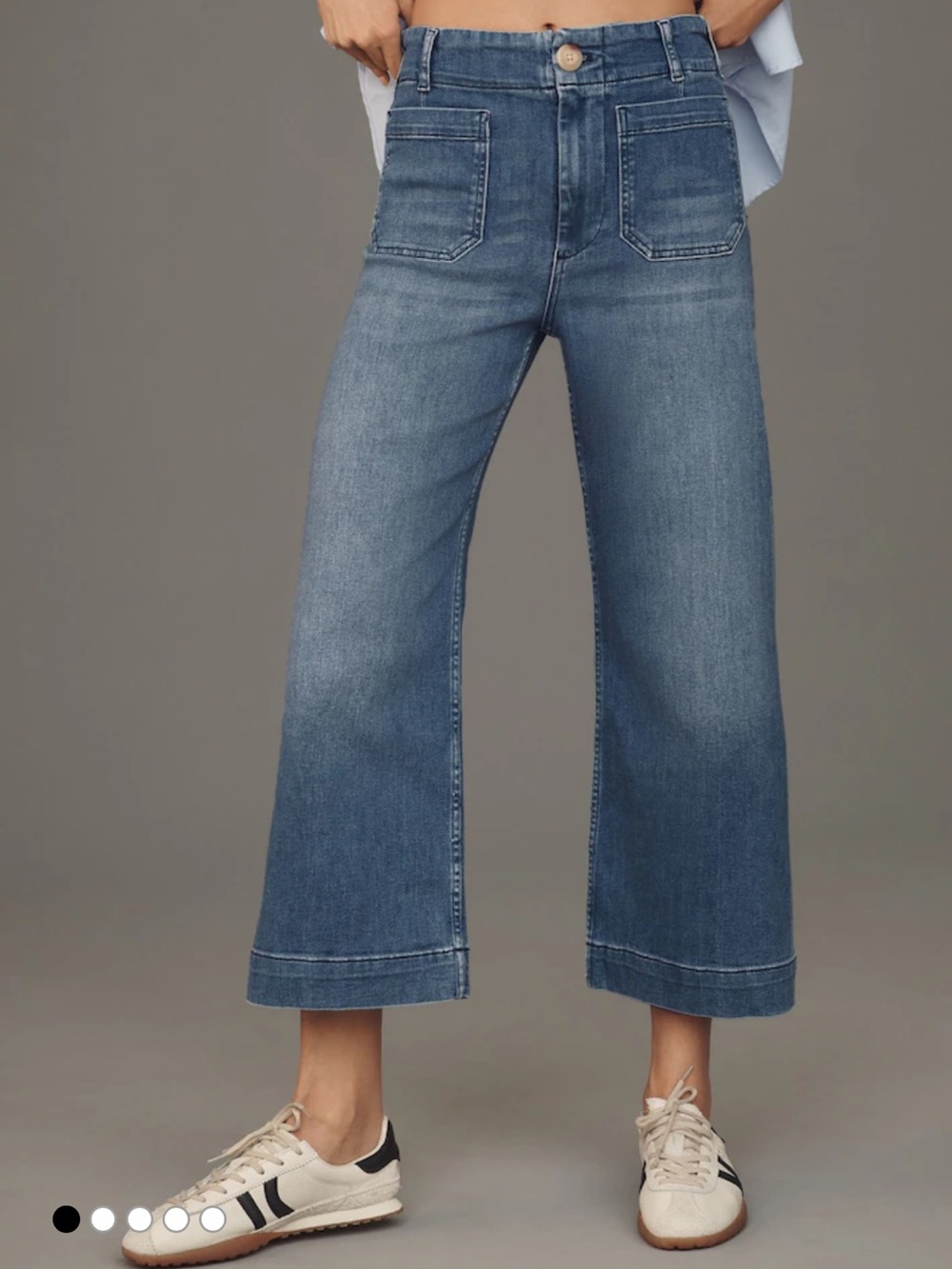 Maeve “The Colette” Medium Blue Cropped Wide-Leg Jeans sz 29
